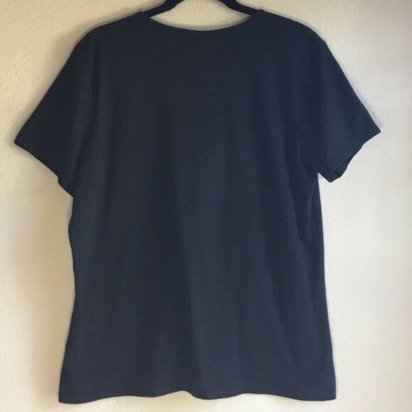 Black Halloween tee with large moon, bats, cat, pumpkin, “Happy Halloween” - Picture 2 of 4